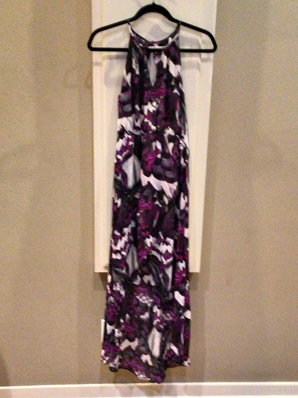 Guess Abstract Maxi Dress in Purple & Black Size Small NWT